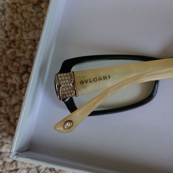 BVLGARI BLACK On yellow MARBLE EYEGLASSES 52-16-135mm - FRAME ONLY - Picture 4 of 11